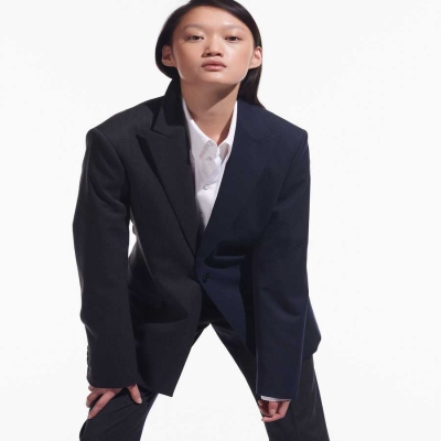 Dark Grey / Navy Women's Karl Lagerfeld Cara Loves Karl Blazers | TH156DNUI