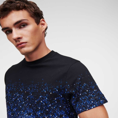 Flower Men's Karl Lagerfeld Karl Galactic T-Shirts | TH614MLPQ