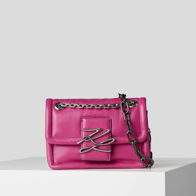 Fuchsia Women's Karl Lagerfeld K/Autograph Soft Crossbody Bags | TH829YSEQ