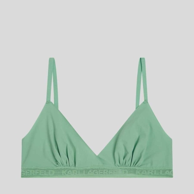 Green Women's Karl Lagerfeld Ultra-light Karl Logo Triangle Bra Underwear | TH673WUKS