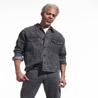 Grey Men's Karl Lagerfeld Cara Loves Karl Longline Denim Jackets | TH092IKMP