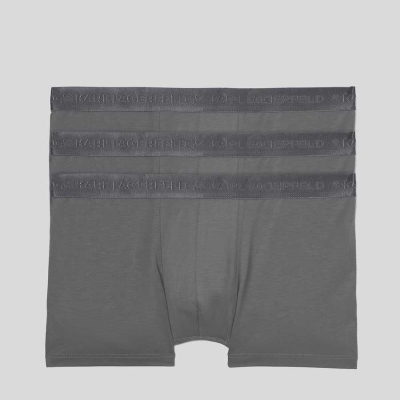 Grey Men's Karl Lagerfeld Premium Karl Logo Trunks – 3 Pack Underwear | TH061EZXD