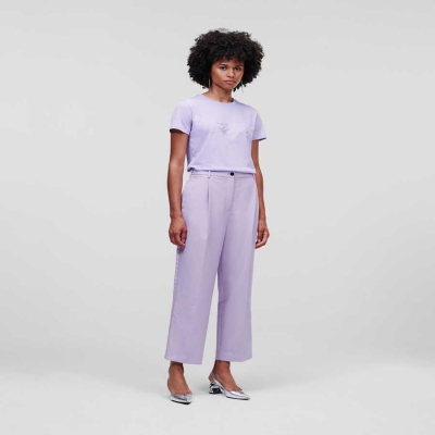 Lavender Women's Karl Lagerfeld Tailored Pants | TH821GHQK