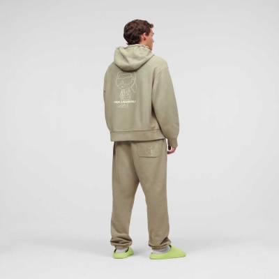 Light Green Men's Karl Lagerfeld Ikonik 2.0 Oversized Sweatshirts | TH827EAPM