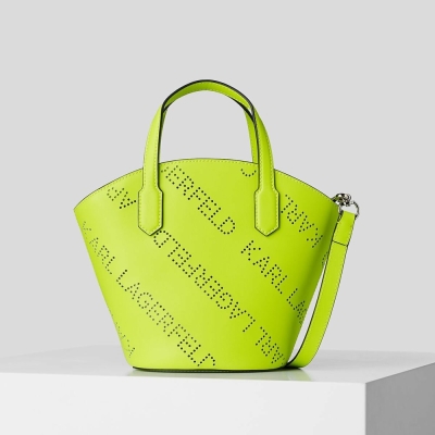 Light Green Women's Karl Lagerfeld K/Punched Logo Small Tote Bags | TH783IXPN