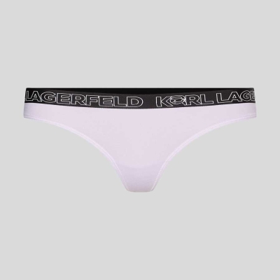 Light Purple Women's Karl Lagerfeld Ikonik 2.0 Logo Thong Underwear | TH729RLWG