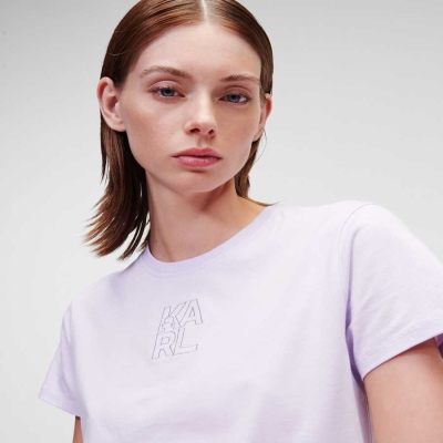 Light Women's Karl Lagerfeld Athleisure T-Shirts | TH046ODFM