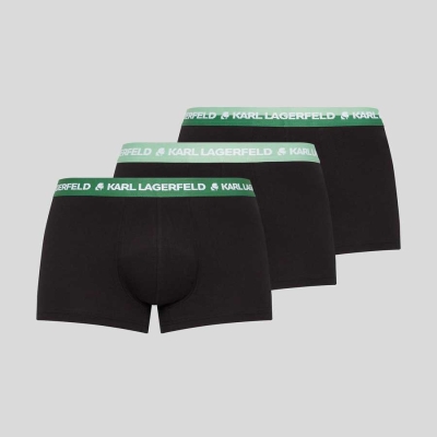 Multicolor Green Men's Karl Lagerfeld Karl Logo Trunks - 3 Pack Underwear | TH632KMWS