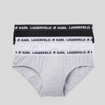 Multicolor Men's Karl Lagerfeld Logo Briefs 3-pack Underwear | TH542ANFD