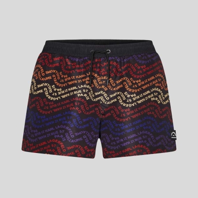 Multicolor Men's Karl Lagerfeld Wave Karl Logo Board Shorts Beachwear | TH980CNKA