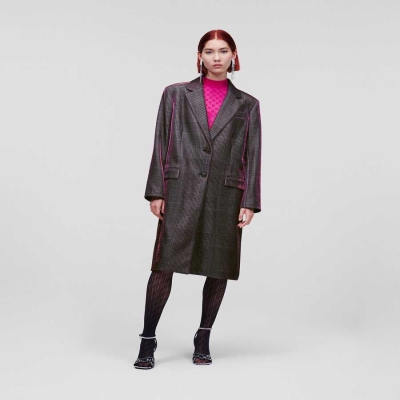 Multicolor Women's Karl Lagerfeld Iridescent Tailored Coats | TH059VMPH