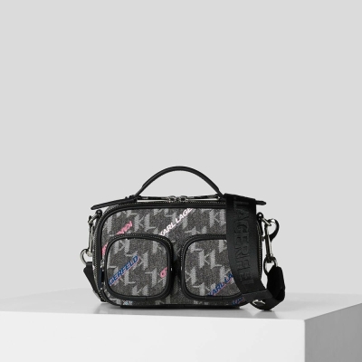 Multicolor Women's Karl Lagerfeld Kl Monogram Denim With Future Logo Crossbody Bags | TH219DTRA