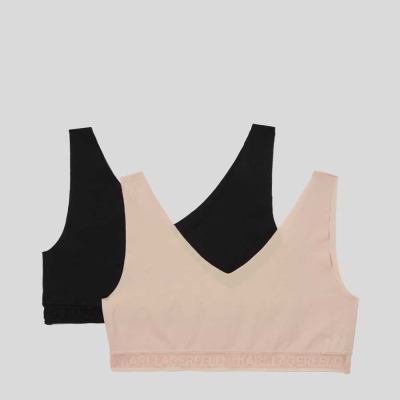 Multicolor Women's Karl Lagerfeld Ultra-light Karl Logo Bralette - 2 Pack Underwear | TH813MAIG