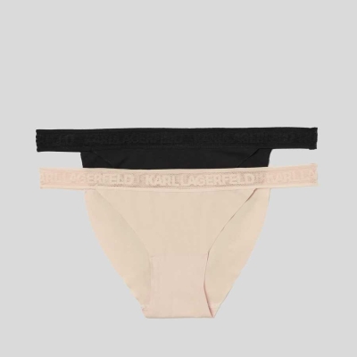 Multicolor Women's Karl Lagerfeld Ultra-light Karl Logo Briefs - 2 Pack Underwear | TH934OAMC