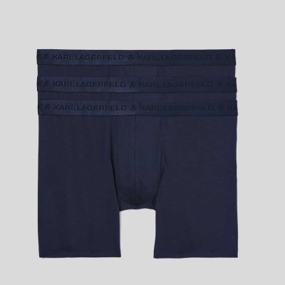 Navy Men's Karl Lagerfeld Premium Karl Logo Boxers – 3 Pack Underwear | TH415OCMT