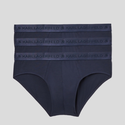 Navy Men's Karl Lagerfeld Premium Karl Logo Brief – 3 Pack Underwear | TH789IPJD