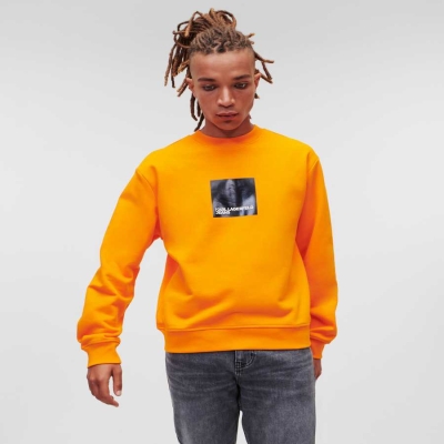 Orange Men's Karl Lagerfeld Klj Sweatshirts | TH526KMVU