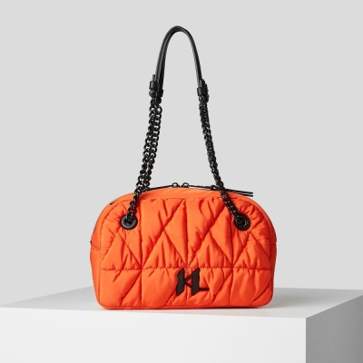 Orange Women's Karl Lagerfeld K/Studio Nylon Bowling Bag | TH309ZXLH