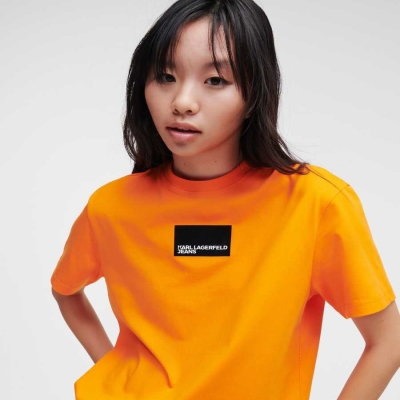 Orange Women's Karl Lagerfeld Klj Short-sleeved T-Shirts | TH629COMG