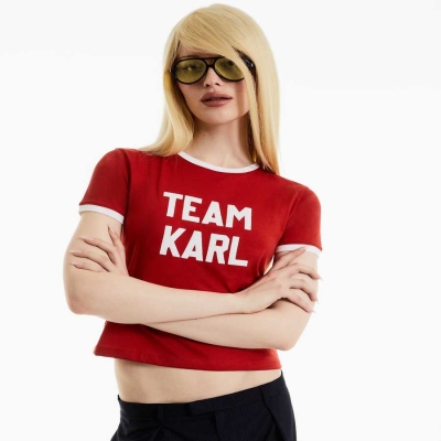 Red Men's Karl Lagerfeld Karl Lagerfeld X Alled-martinez Team Karl T-Shirts | TH346IXSZ