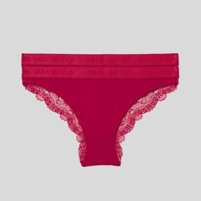 Red Women's Karl Lagerfeld Lace Briefs - 2 Pack Underwear | TH594FQPE