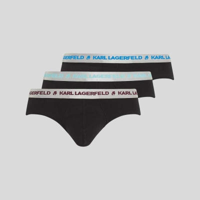 Silver Men's Karl Lagerfeld Metallic Logo Briefs – 3 Pack Underwear | TH642OWCL