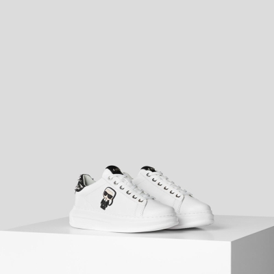 White / Black Women's Karl Lagerfeld Kapri K/Ikonic Stud Sneakers | TH160IBKC