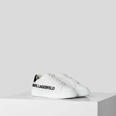 White / Black Women's Karl Lagerfeld Maxi Kup Karl Injekt Logo Sneakers | TH610WGDV