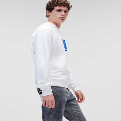 White Men's Karl Lagerfeld Klj Sweatshirts | TH126INCZ