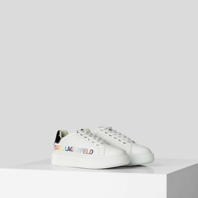 White / Multicolor Women's Karl Lagerfeld K/Love Maxi Kup Logo Sneakers | TH153PFLI