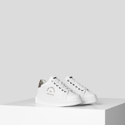 White / Silver Women's Karl Lagerfeld Rue St-guillaume Logo Kapri Sneakers | TH521MGVE