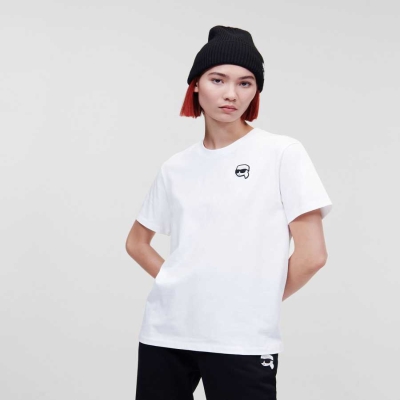 White Women's Karl Lagerfeld Ikonik 2.0 Oversized T-Shirts | TH594ZOGM