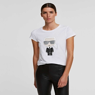 White Women's Karl Lagerfeld Ikonik Karl T-Shirts | TH172FZAL