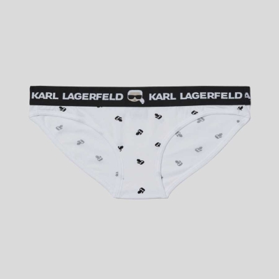 White Women's Karl Lagerfeld Ikonik Karl Briefs Underwear | TH874DYWA