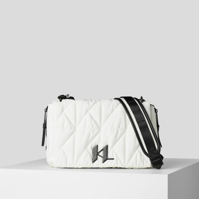 White Women's Karl Lagerfeld K/Studio Nylon Shoulder Bags | TH321SOYP