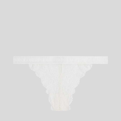 White Women's Karl Lagerfeld Lace Brazilian Brief Underwear | TH037PHWZ