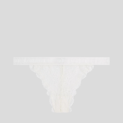 White Women's Karl Lagerfeld Lace Brazilian Briefs Underwear | TH750AEZS