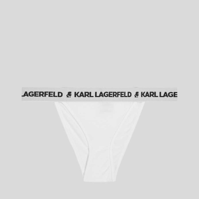 White Women's Karl Lagerfeld Logo Brazilian Briefs Underwear | TH762LBNF