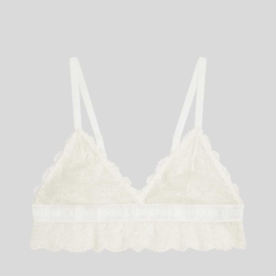 White Women's Karl Lagerfeld Longline Lace Triangle Bra Underwear | TH832ZKLE