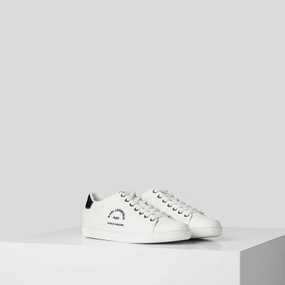 White Women's Karl Lagerfeld Rue St-guillaume Logo Kupsole Sneakers | TH691QSTD