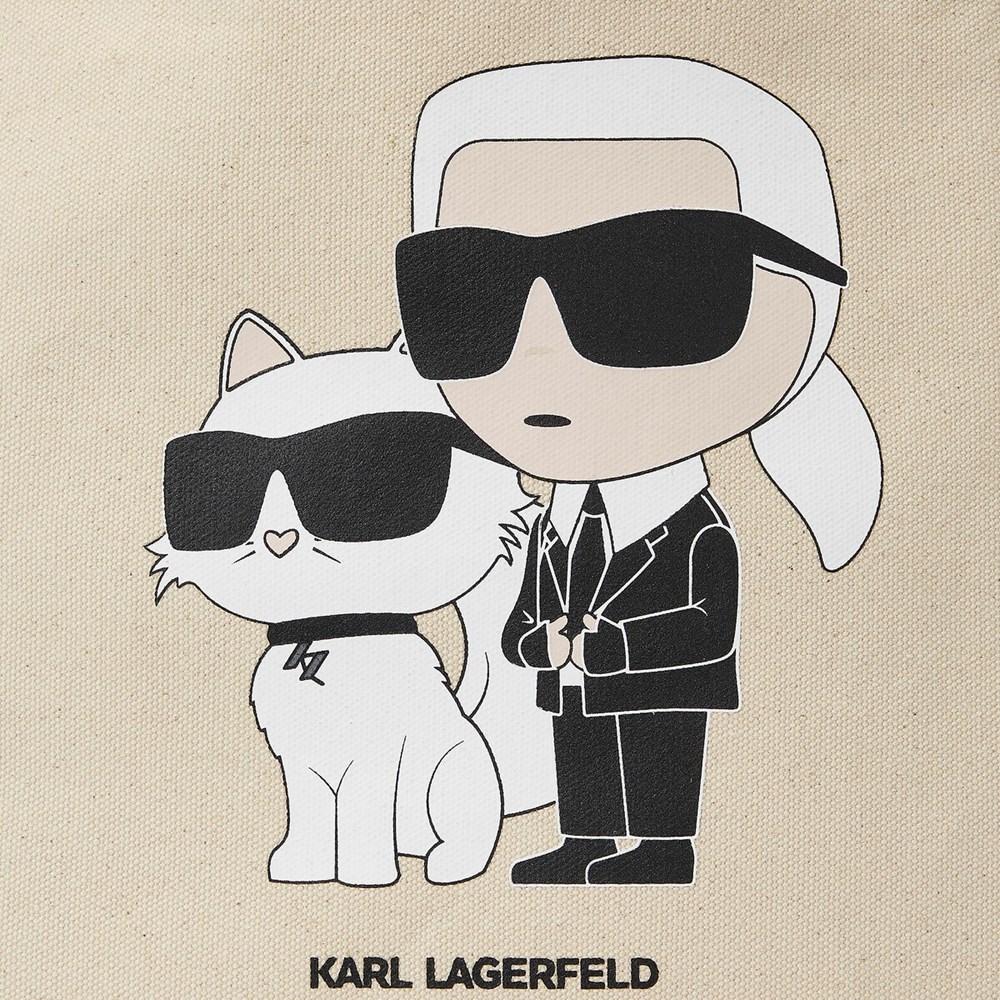 Beige Women's Karl Lagerfeld K/Ikonik 2.0 Karl & Choupette Shopper Tote Bags | TH465DCJK