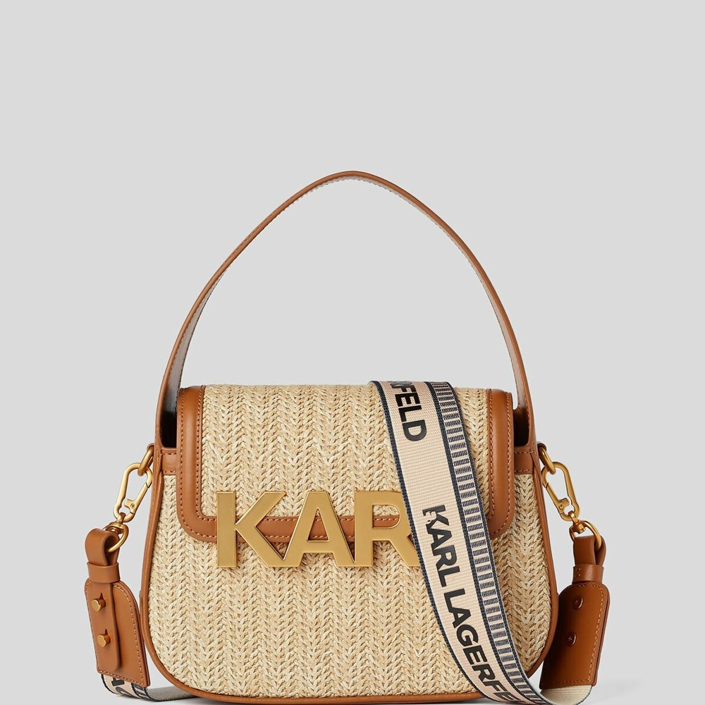 Beige Women's Karl Lagerfeld K/Letters Woven - Online Exclusive Crossbody Bags | TH659MKTQ