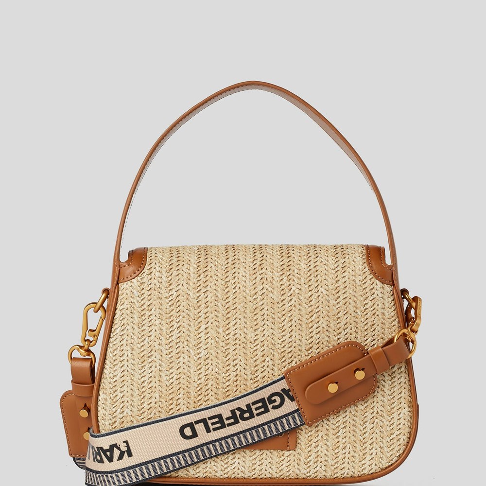 Beige Women's Karl Lagerfeld K/Letters Woven - Online Exclusive Crossbody Bags | TH659MKTQ