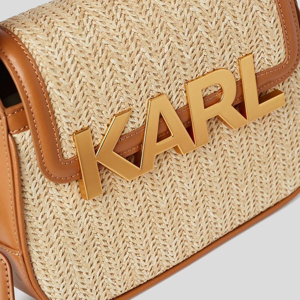 Beige Women's Karl Lagerfeld K/Letters Woven - Online Exclusive Crossbody Bags | TH659MKTQ