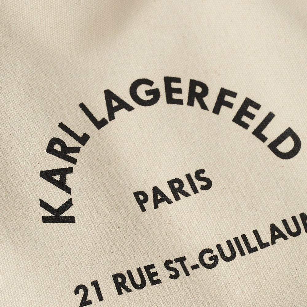 Beige Women's Karl Lagerfeld Rue St-guillaume Canvas Shopper Tote Bags | TH547JKZR