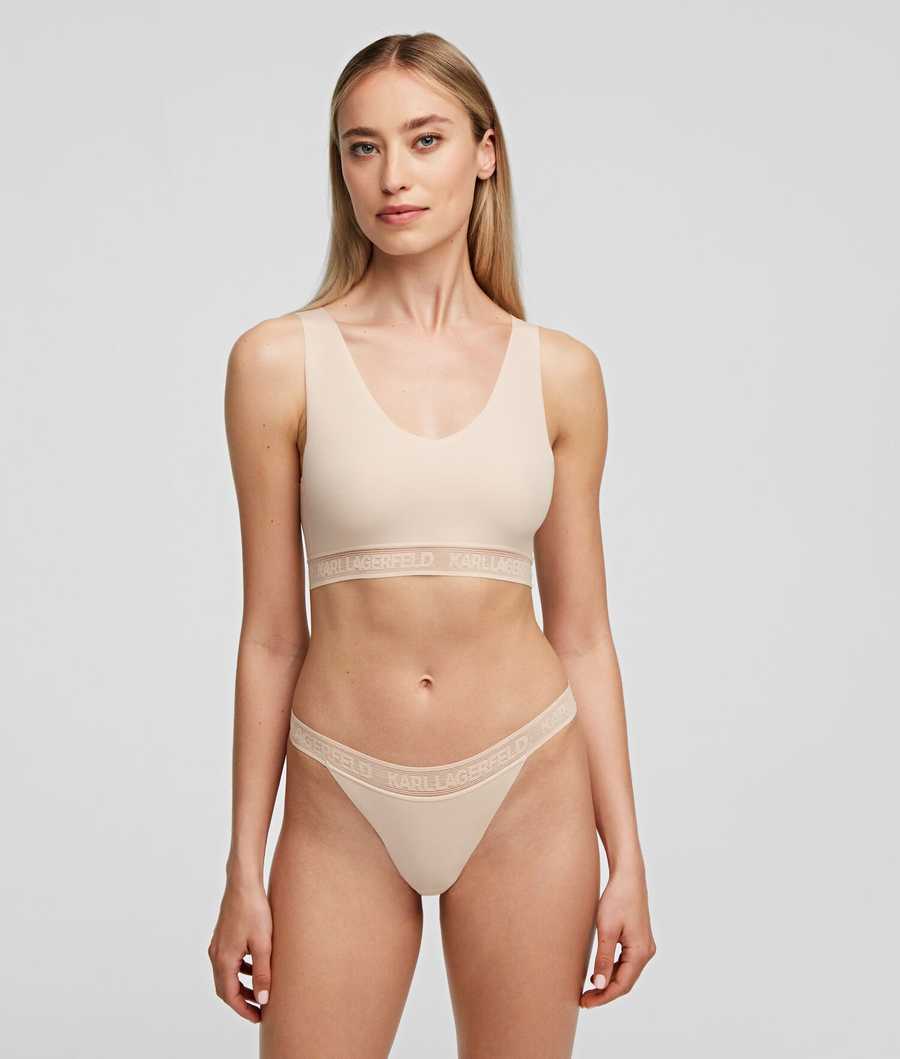 Beige Women's Karl Lagerfeld Ultra-light Karl Logo Briefs Underwear | TH026RFUD