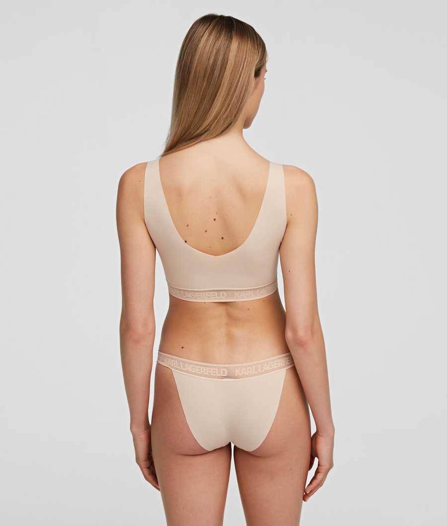 Beige Women's Karl Lagerfeld Ultra-light Karl Logo Briefs Underwear | TH026RFUD