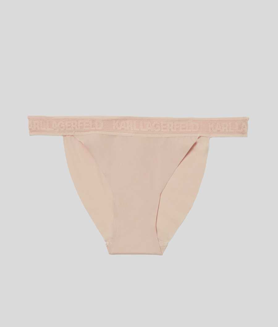 Beige Women\'s Karl Lagerfeld Ultra-light Karl Logo Briefs Underwear | TH026RFUD