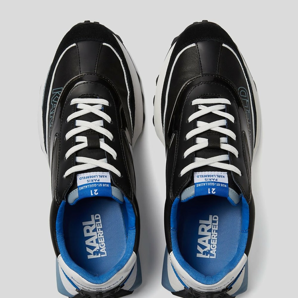 Black / Blue Men's Karl Lagerfeld Zone Flo Strap Sneakers | TH873TXVK