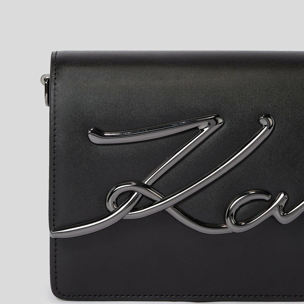 Black / Grey Women's Karl Lagerfeld K/Signature Shoulder Bags | TH326SFYX